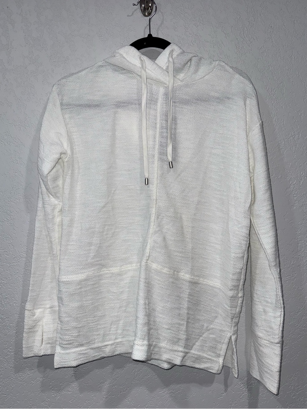 Jones New York White Hooded Knit Sweater
